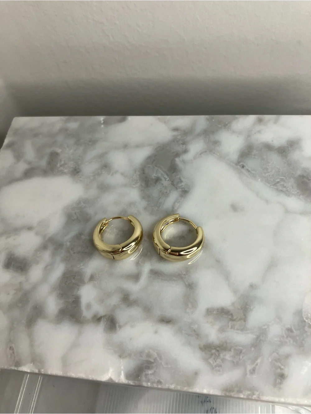 14k gold Plated Gold Huggie Hoop Earrings